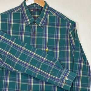 Jack Nicklaus Classic Green Plaid Men's Button Down Shirt Size XL/TG